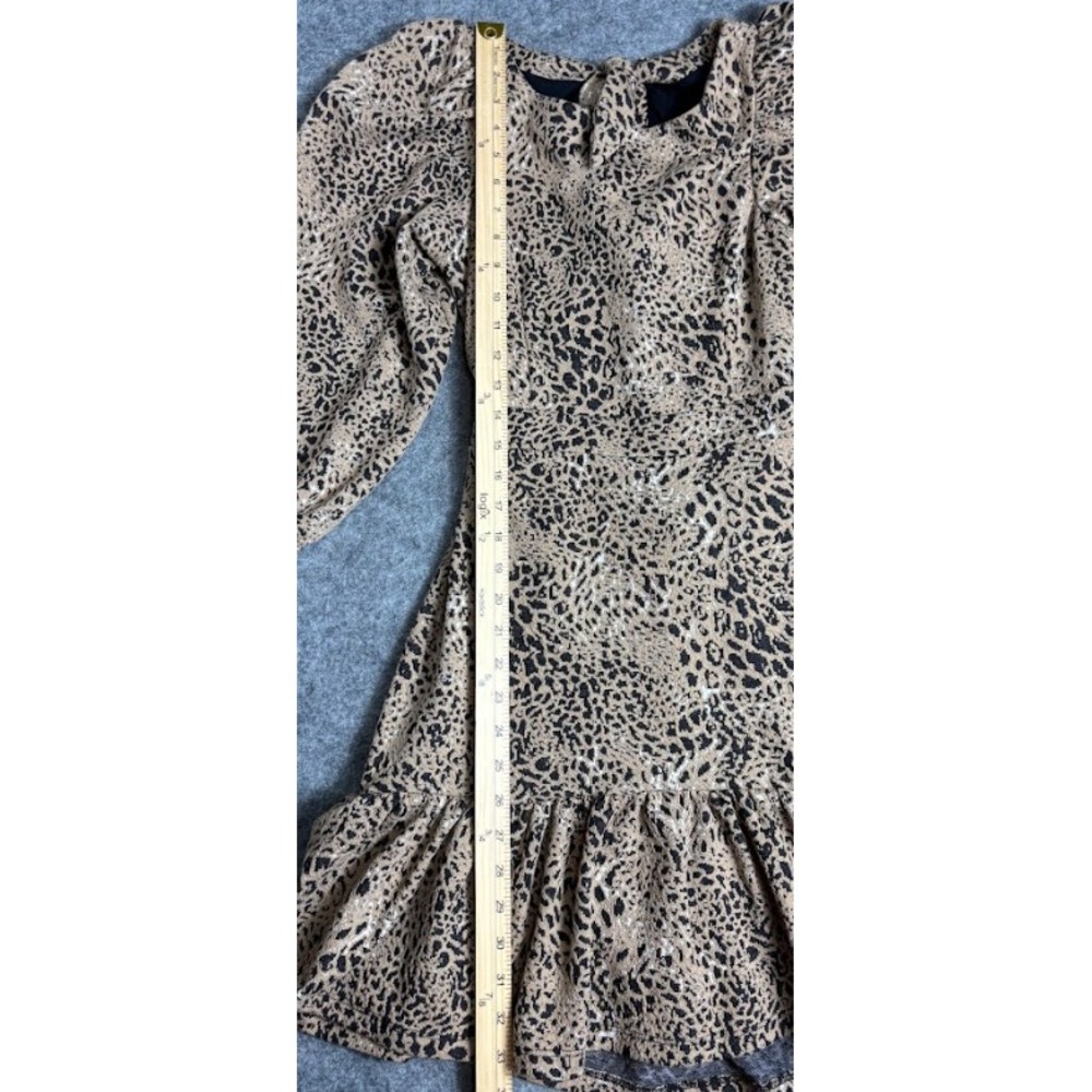 Anthro Maeve Beige Black Knit Cutout Mini‎ Dress 4 Boho Party Chic Modern Sleek - Picture 9 of 11